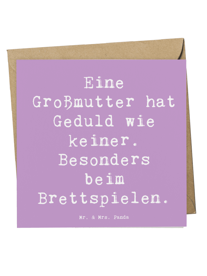 Deluxe Karte Großmutter Geduld mit Spruch in Lavendeltraum