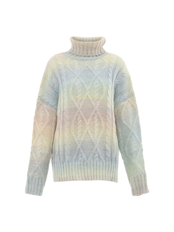 Damen Rollkragenpullover in BLAU MINT