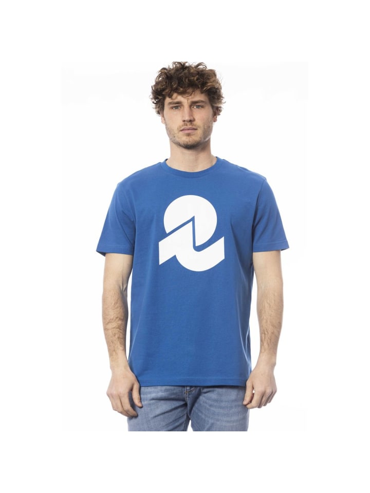Blau Baumwolle Herren T-Shirt