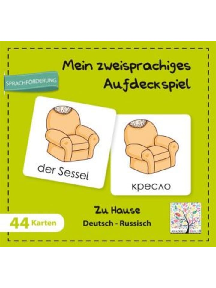Spiel - Mein zweisprachiges Aufdeckspiel, Zu Hause Deutsch-Russisch (Kinderspie