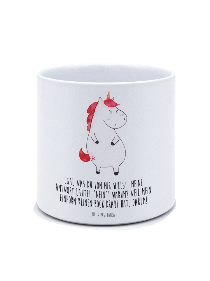 Pflanztopf Einhorn Wut mit Spruch in Weiß
