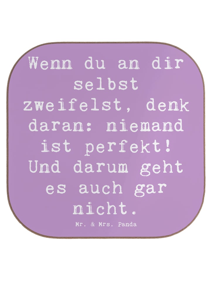 Glasuntersetzer Spruch Zweifel an sich selbst m... in Lavendeltraum