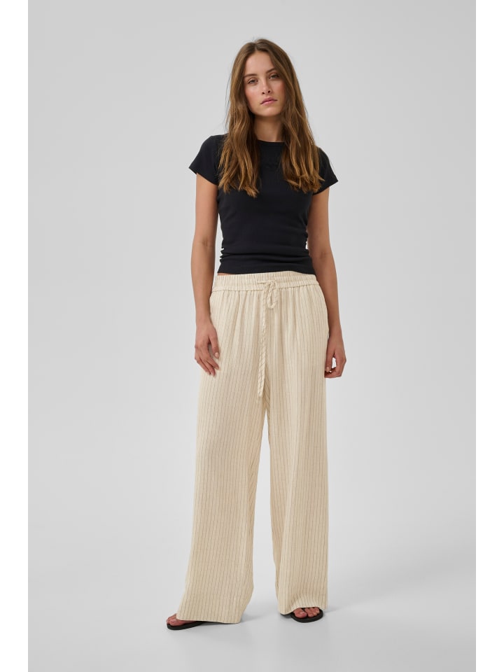 Casual Hose JannieMW Casual fit in Oatmeal W. Black Stripe