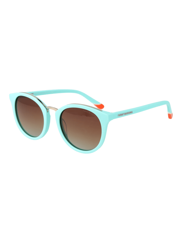 Frauen Sonnenbrille Rund Türkis