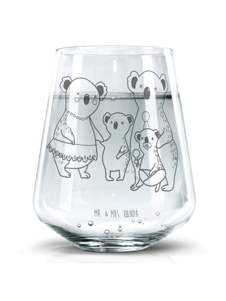 Trinkglas Koala Familie ohne Spruch in Transparent
