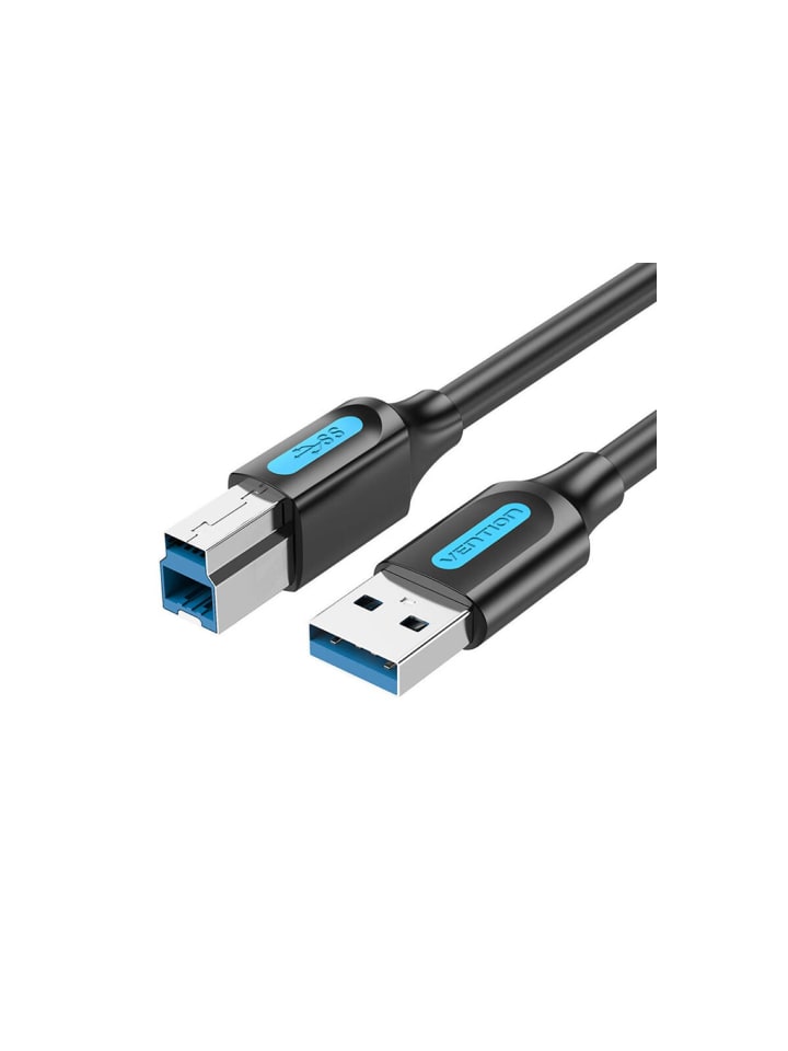 USB 3.0 A auf USB-B Druckkabel - USB-Adapter 2A 0,5m Schwarz aus PVC in Schwarz