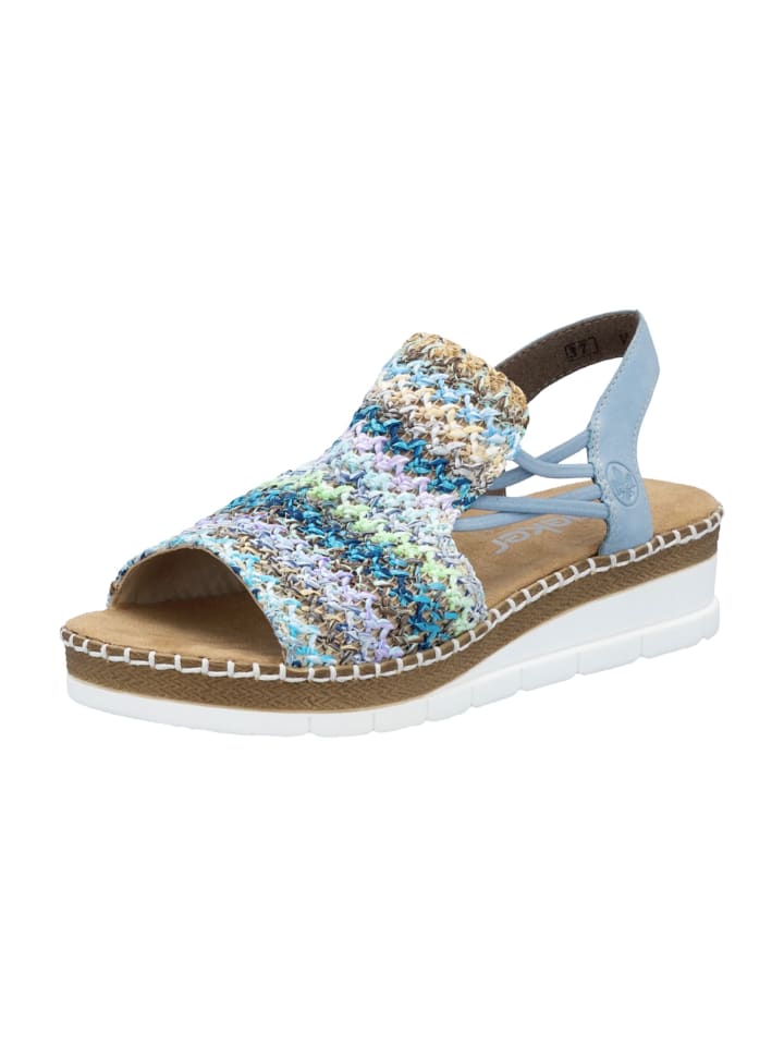Schaftsandalen in Blau