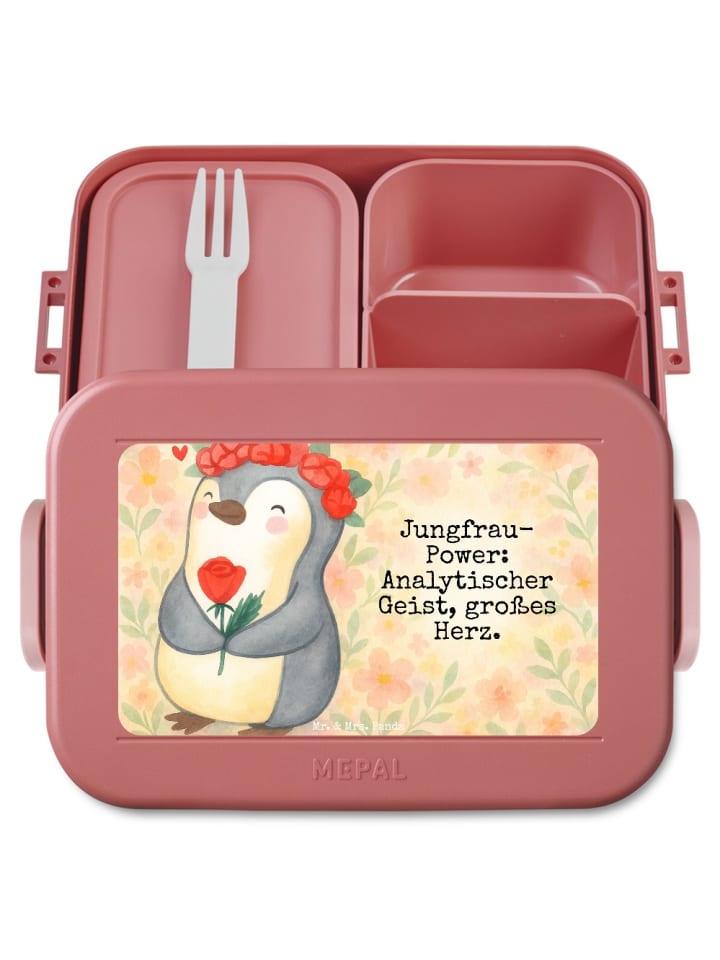 Bentobox Jungfrau Astrologie Design mit Spruch in Rot Pastell