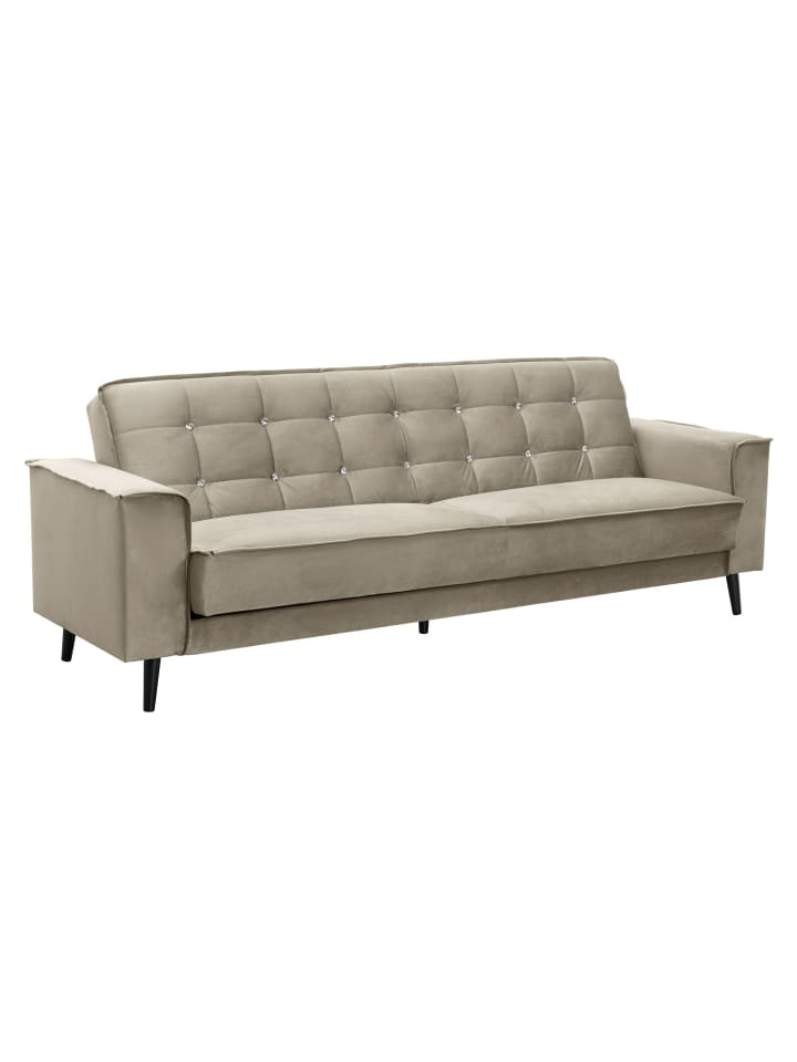 SOFA 3-Sitzer mit Bettfunktion Kaycee Samtvelours sahara