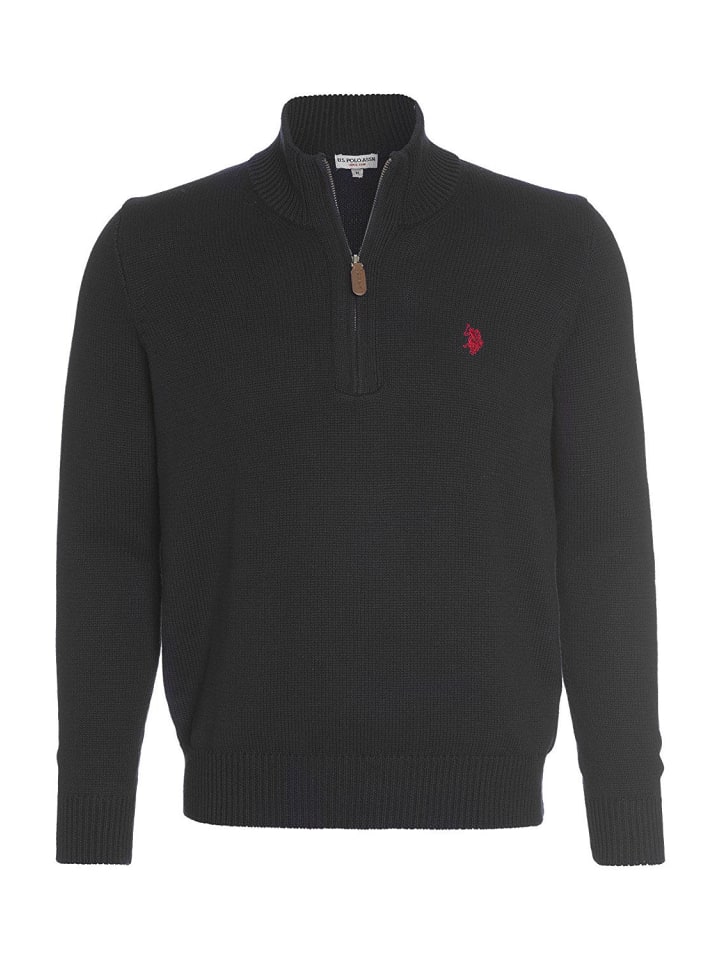 Troyer Zip Pullover in SCHWARZ