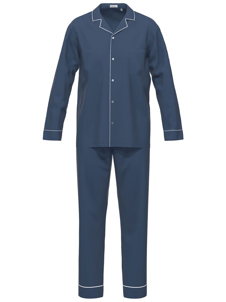 Pyjama Set lang in dunkelblau