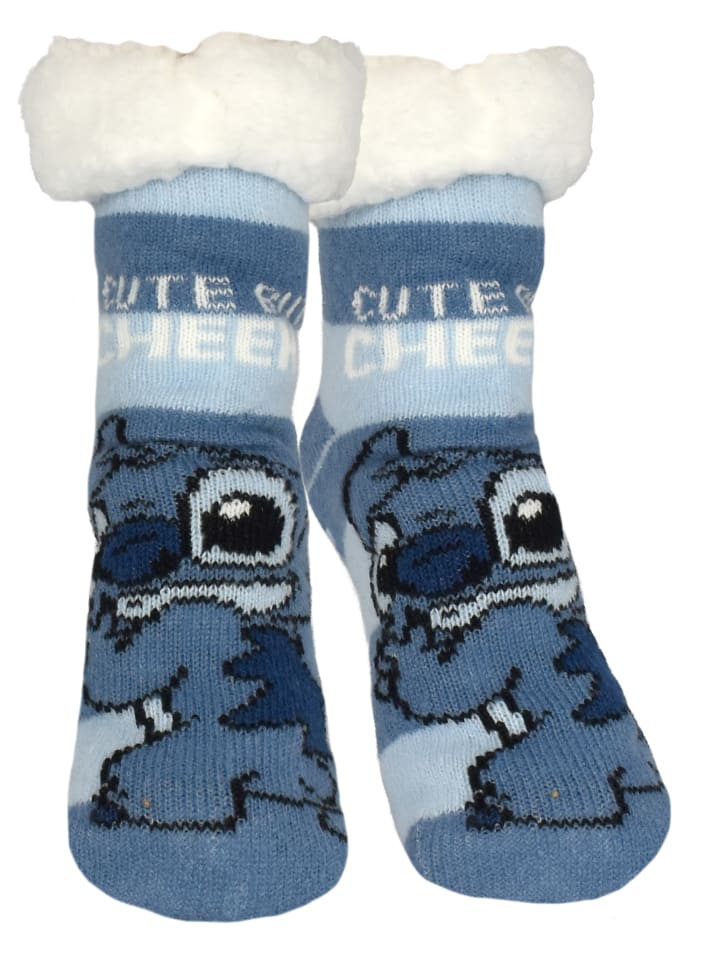 Disney Lilo & Stitch Hüttensocken Haussocken Kuschelsocken Socken in blau