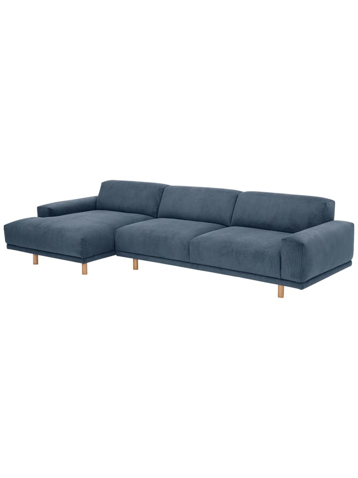 SOFA mit Longchair links Kattryna Cordstoff blau