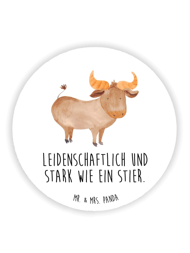 Magnet Sternzeichen Stier mit Spruch in Weiß