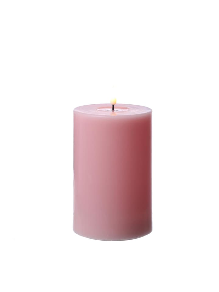 LED Kerze Mia Echtwachs flackernd H: 15cm D: 10cm in rosa