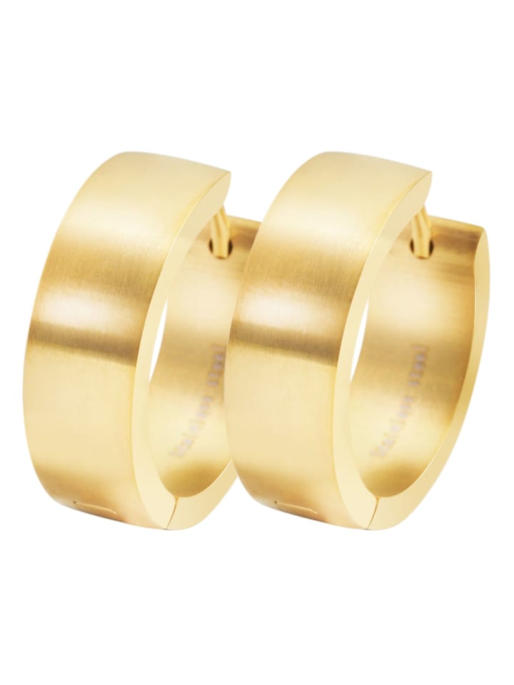 Unisex Ohrringe – Klappcreole aus Edelstahl in gold