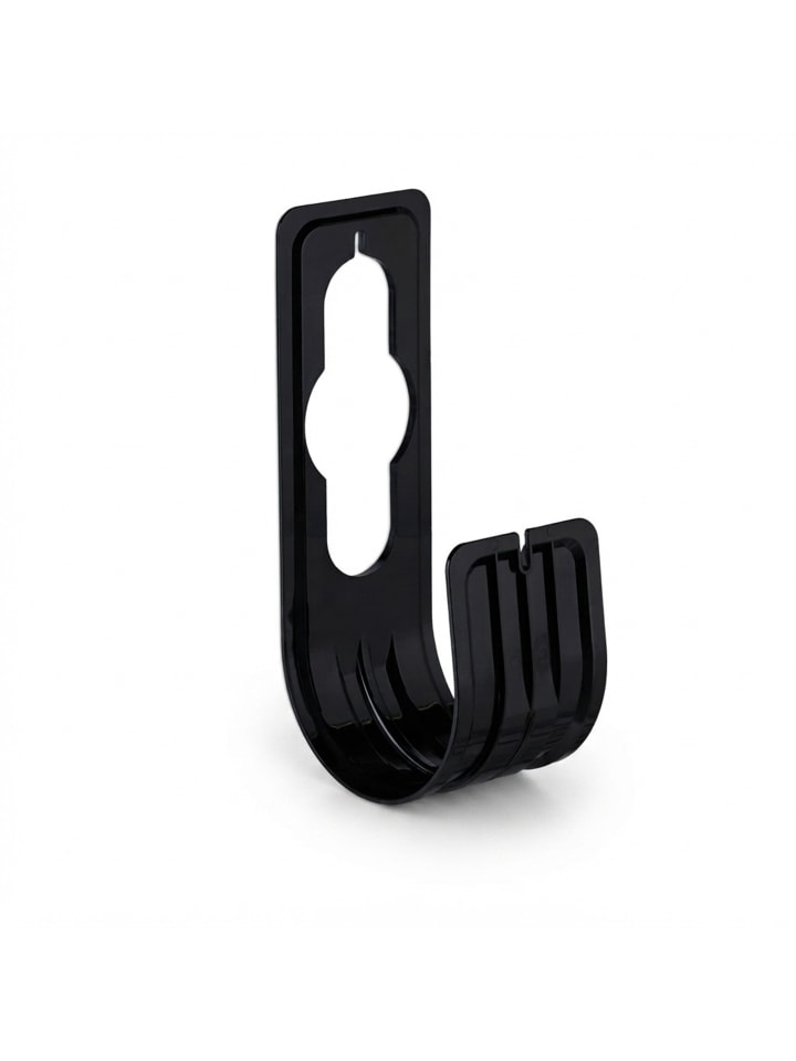4 x Schlauchhalter in Schwarz - (B)7,5 x (H)22 x (T)10 cm