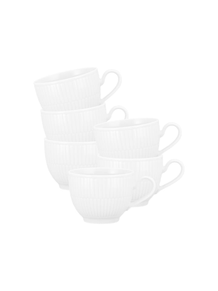 6er Set Kaffeetassen Amina in Weiß 0,25 l
