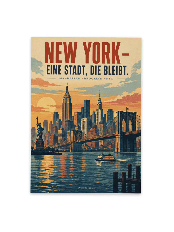 Postkarte Stadtansicht nostalgisch Design mit S... in Weiß