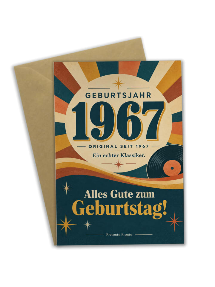 Geburtstagskarte 59. Geburtstag Zahl nostalgisc... in Weiß