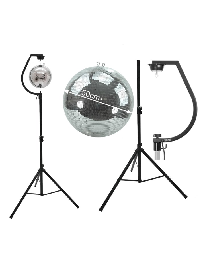 Spiegelkugel 50cm mit Stativ und Motor in schwarz