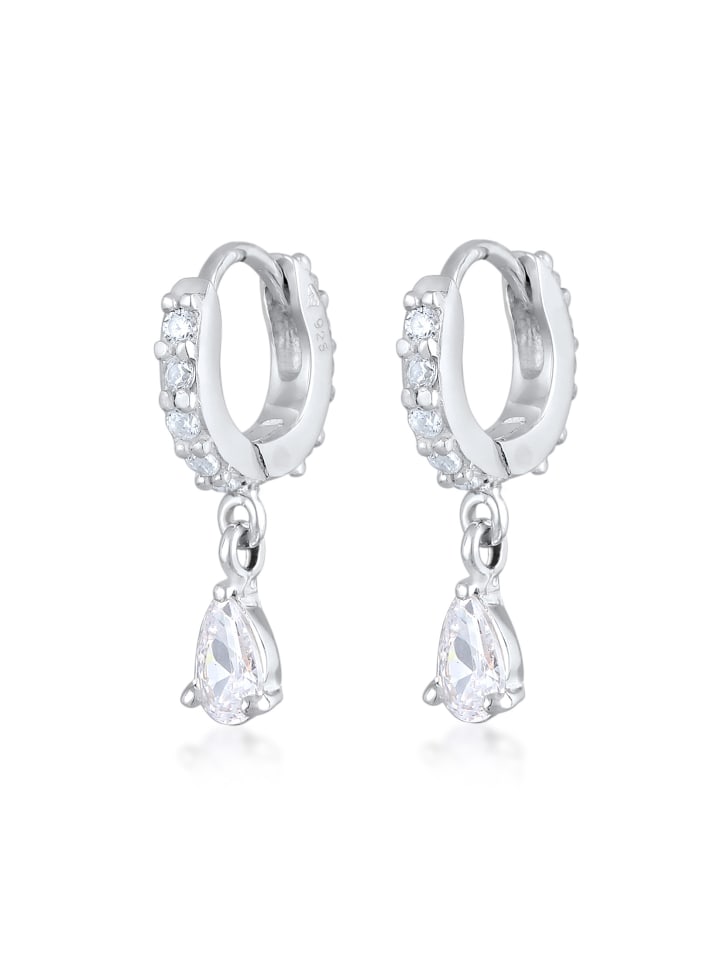 Ohrringe 925 Sterling Silber Tropfen in Silber
