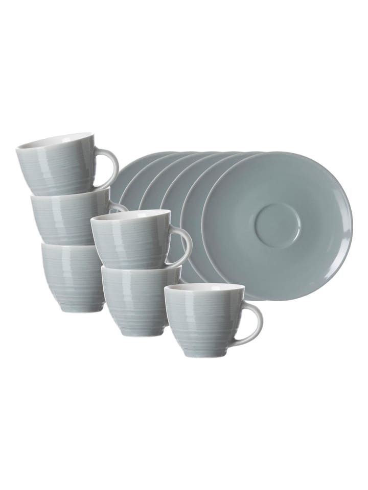 6er Set Espressotassen mit Untertassen Suomi in Blau 90 ml
