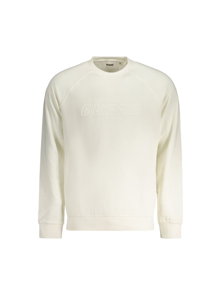 Weiß Baumwolle Herren Sweatshirt