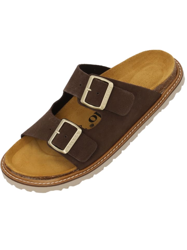 Pantoletten Korfu FR Velours Premium Leather in Braun