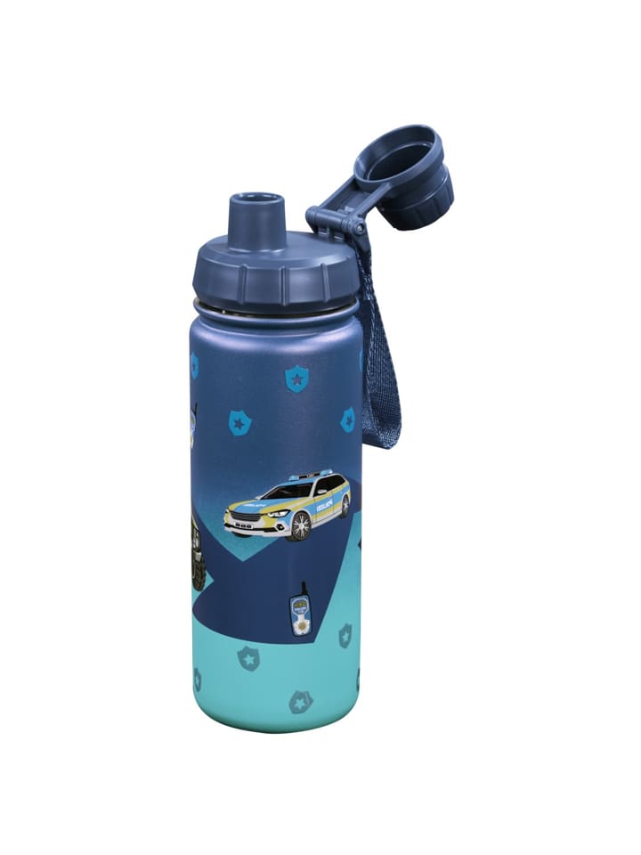 Isolierte Edelstahl-Trinkflasche in Police