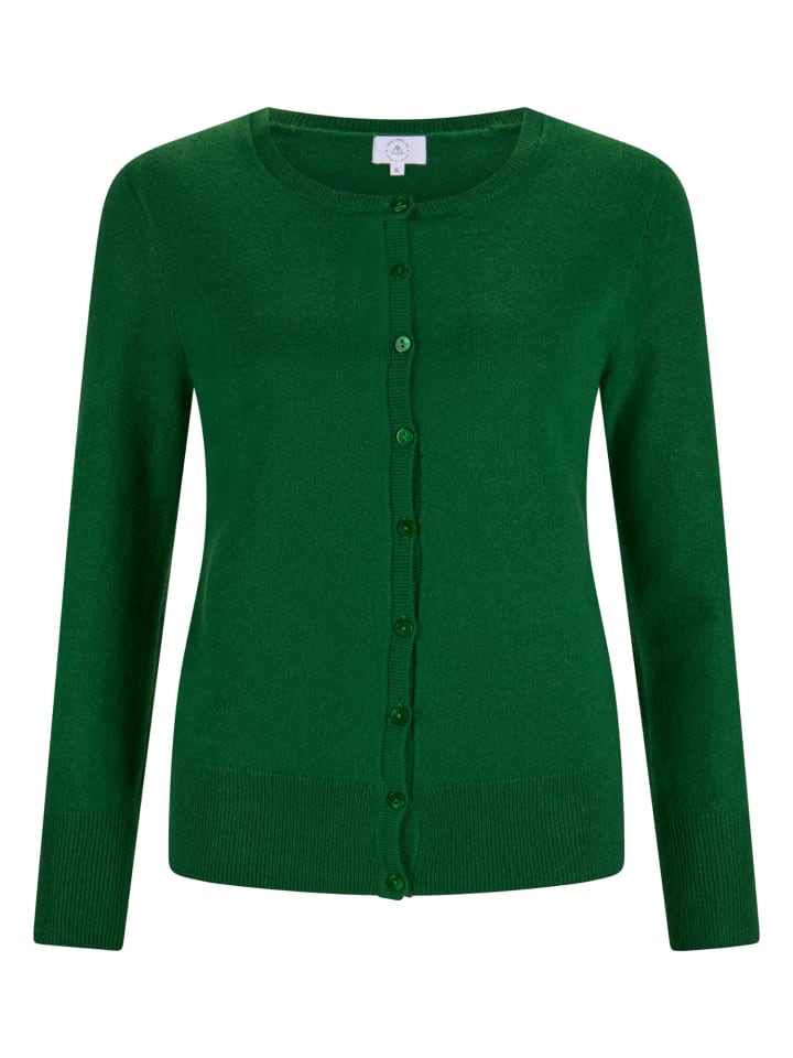 Cardigan Rundhals in Grün
