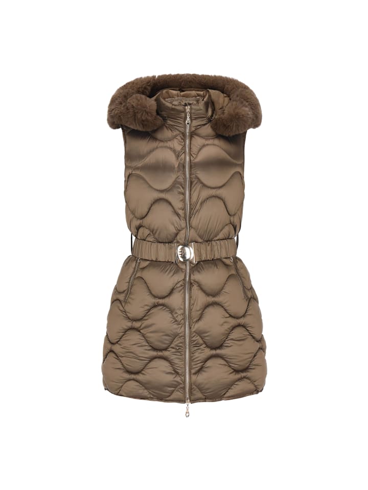 Women Vest in brown bronze