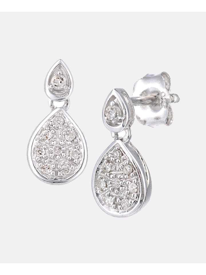 Ohrhänger aus 375 Weißgold mit Diamant