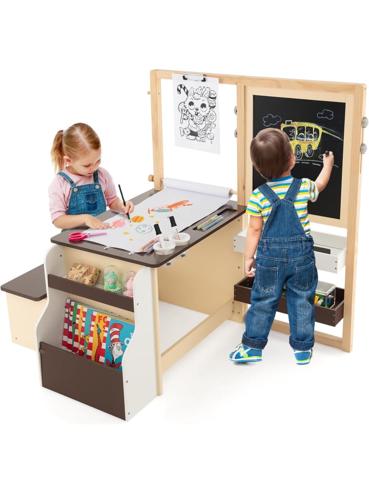6 in 1 Standtafel Set ab 3 Jahren in Braun