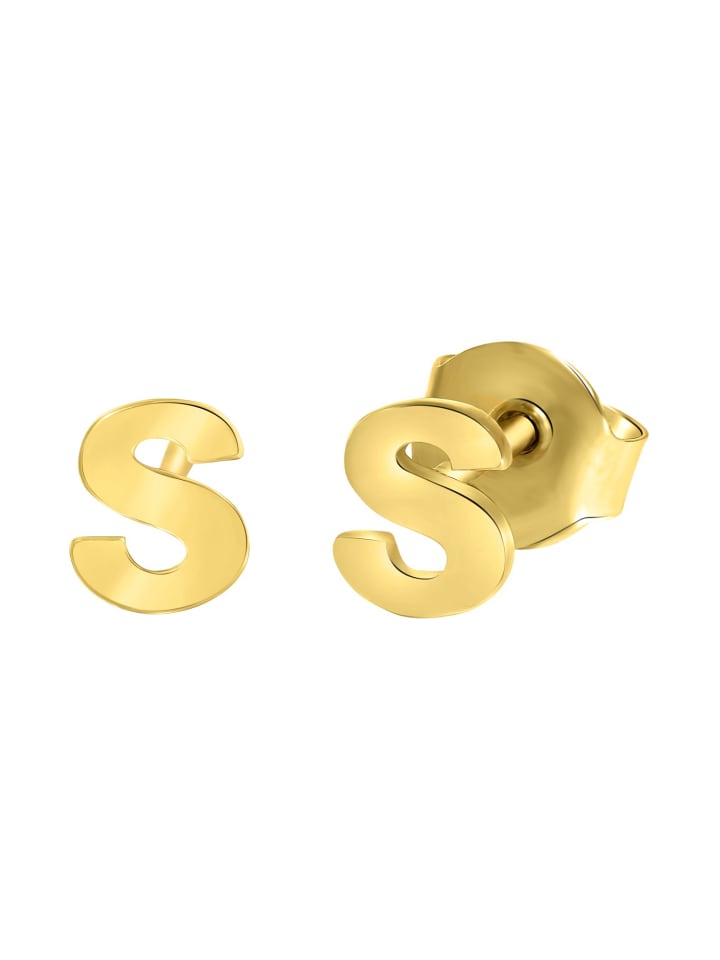 585 Gold Ohrringe "Buchstabe S" Buchstabe