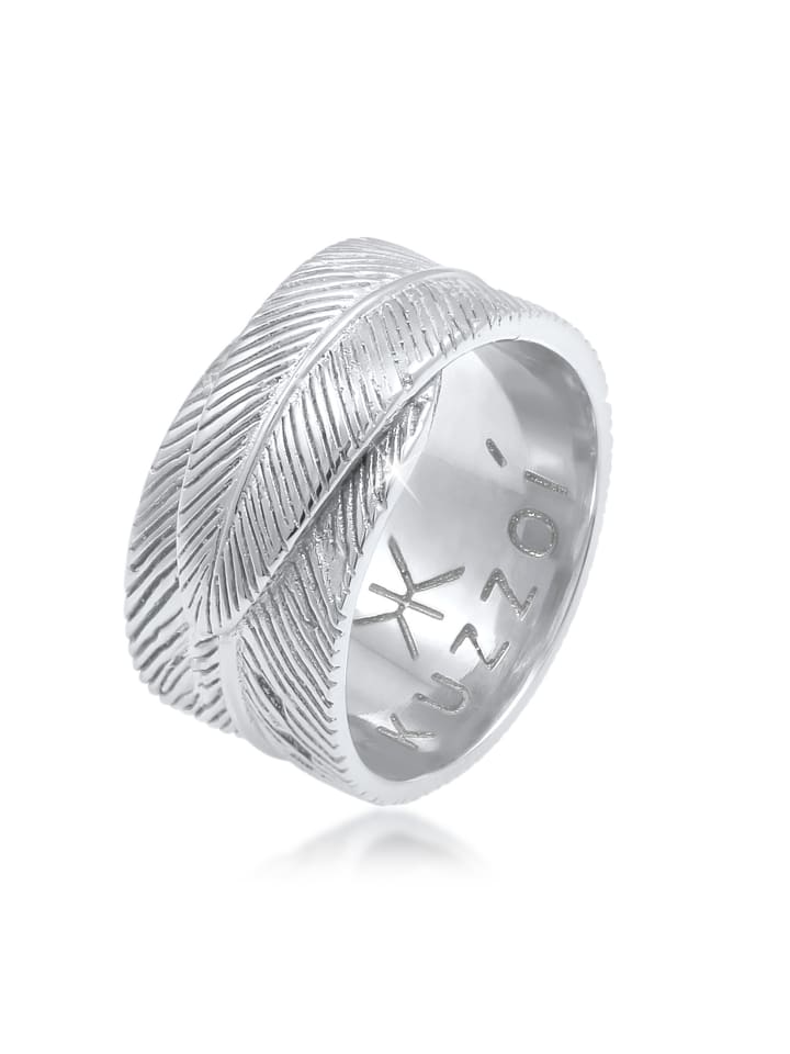 Ring 925 Sterling Silber Feder in Silber