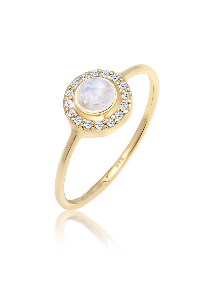 Ring 585 Gelbgold Herz, Kreis in Gold