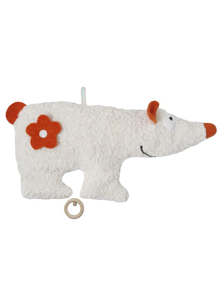 Spieluhr Eisbär, GOTS, Made in Germany, Größe ca. 36cm, Melodie: Schlaf Kindchen