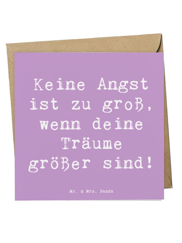 Klappkarte Spruch Angst überwinden mit Spruch in Lavendeltraum