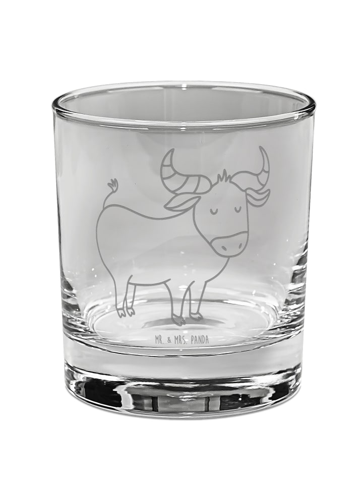Glas Sternzeichen Stier ohne Spruch in Transparent