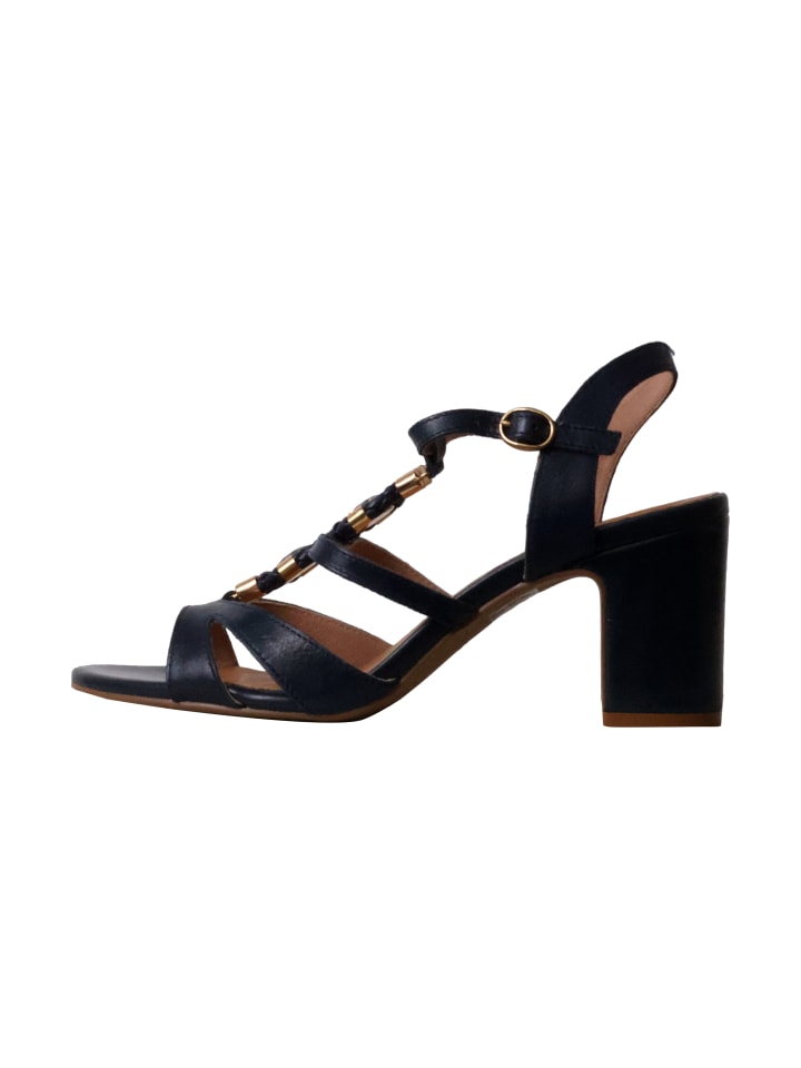 Victoire-Ledersandalen mit Absatz Blau