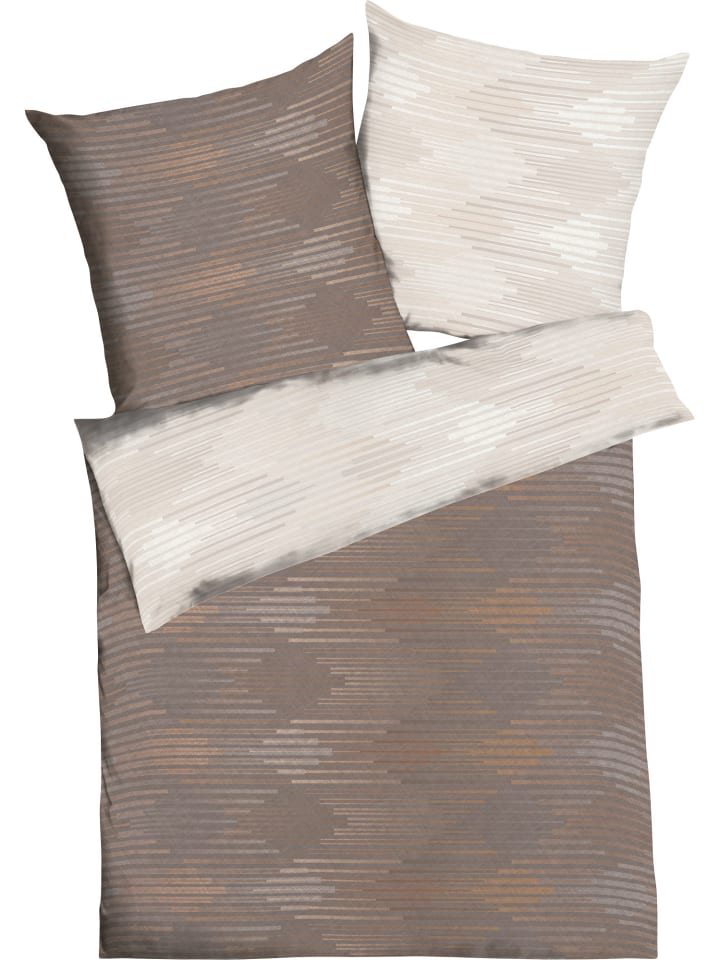 Mako-Satin Wendebettwäsche in nougat