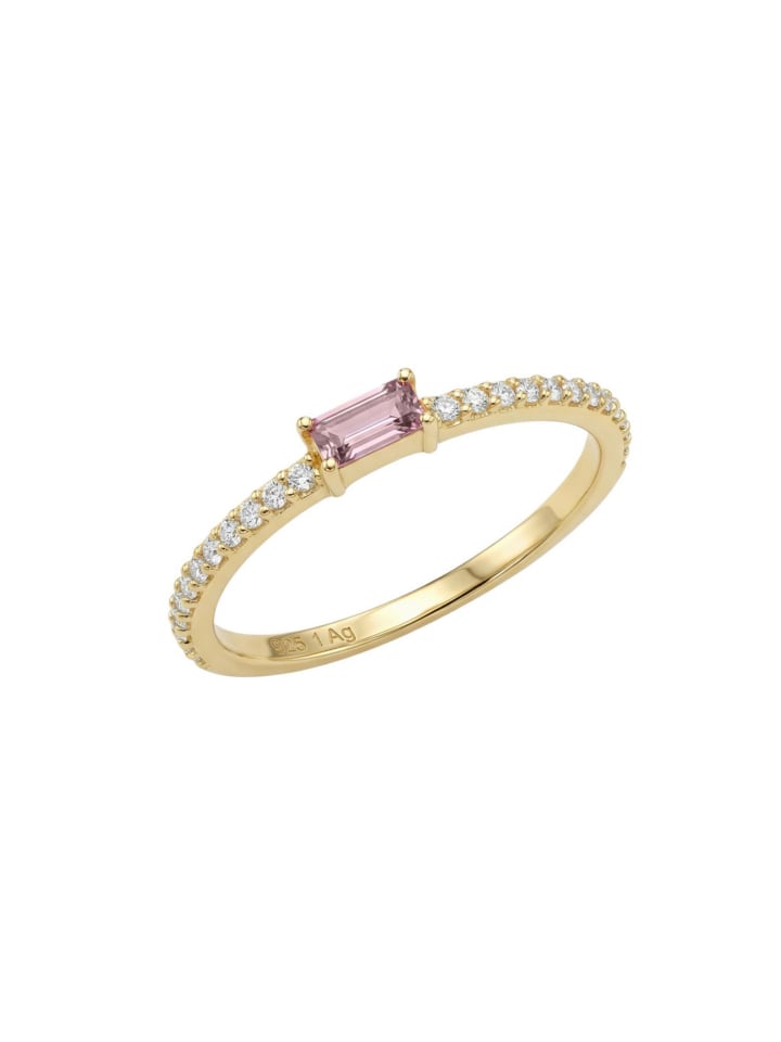 Ring Silber 925, gelbvergoldet in rosa