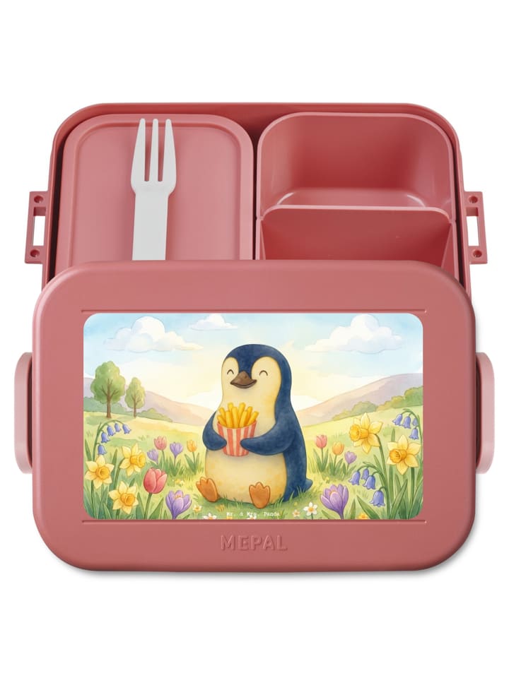 Bento Box Pinguin Frühling Pommes Design ohne S... in Rot Pastell