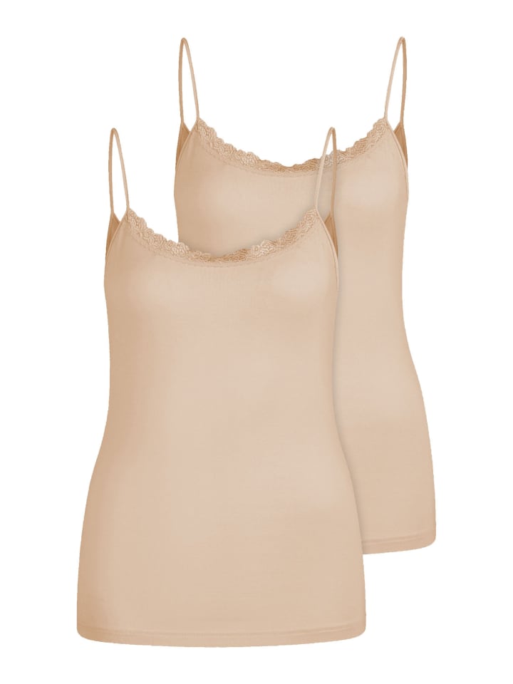 2er Pack Damen Trägertop in nude