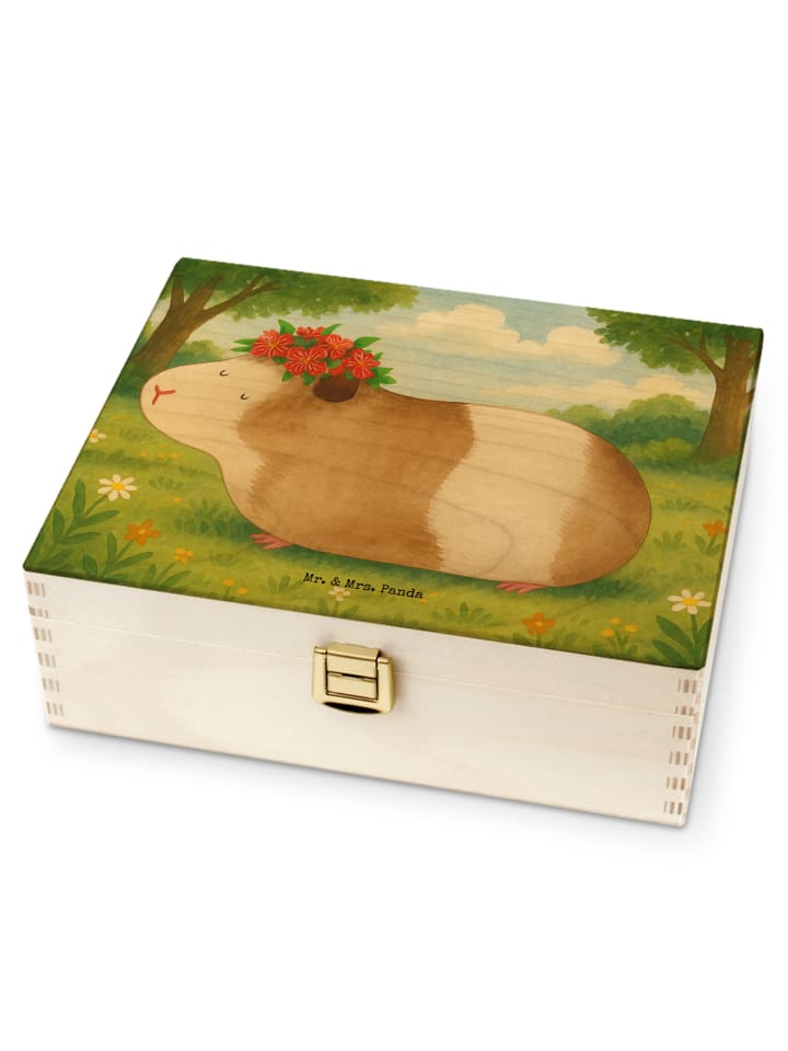 Holz Teebox Meerschweinchen Weisheit Design ohn... in Weiß