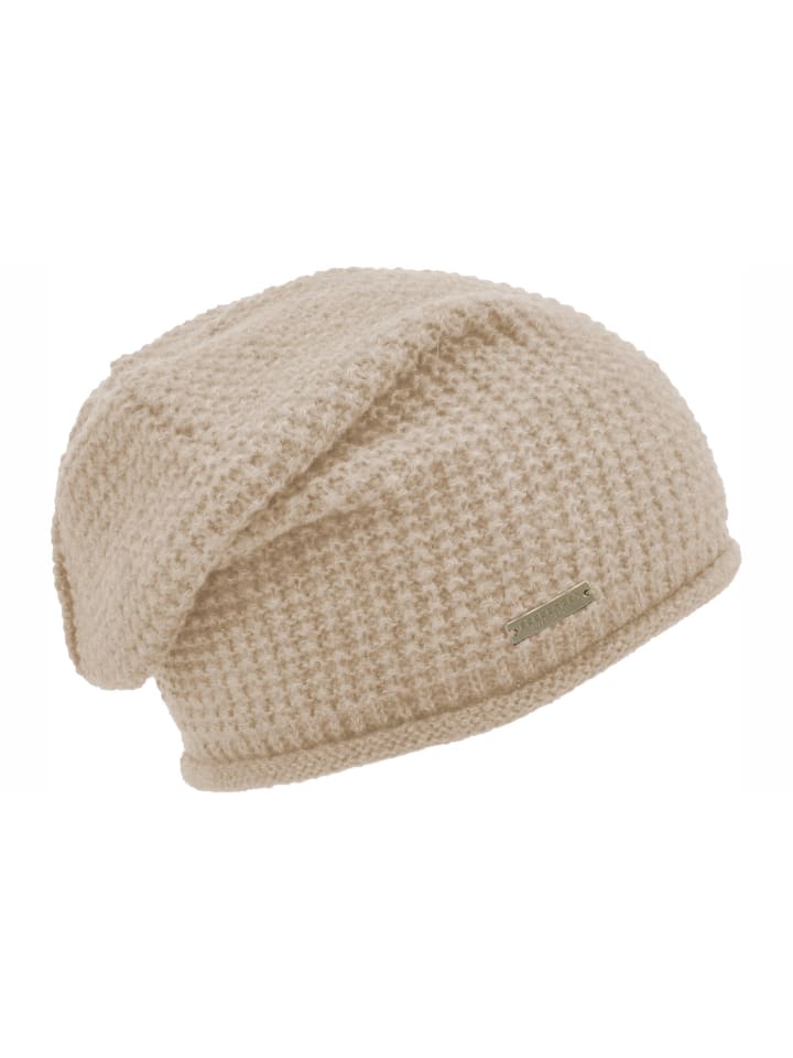 Strickmütze in beige