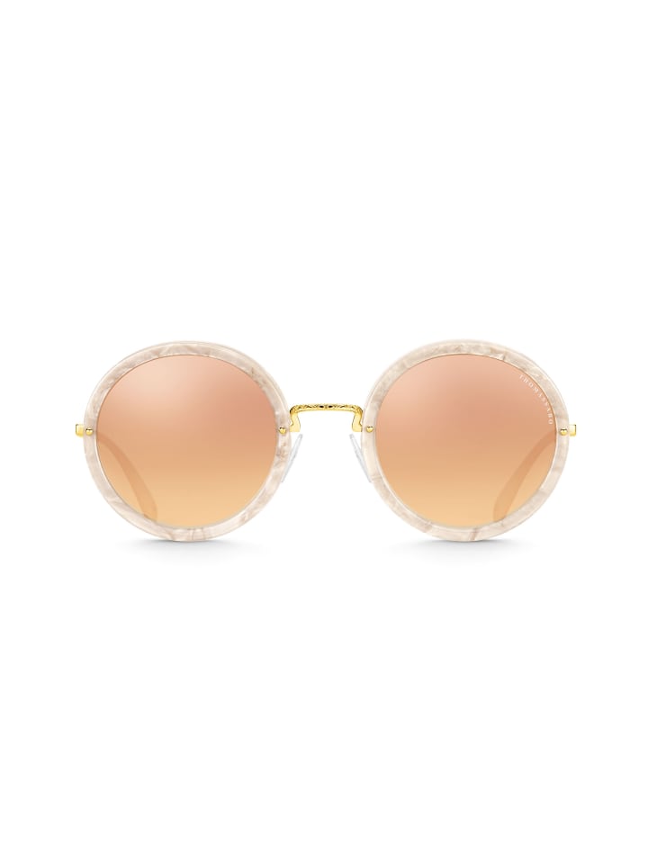 Sonnenbrille Romy Rund Ethno Verspiegelt in gold, weiß