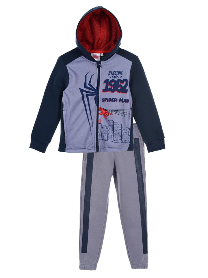2tlg. Outfit: Trainingsanzug Sweatjacke und Jogginghose in Grau