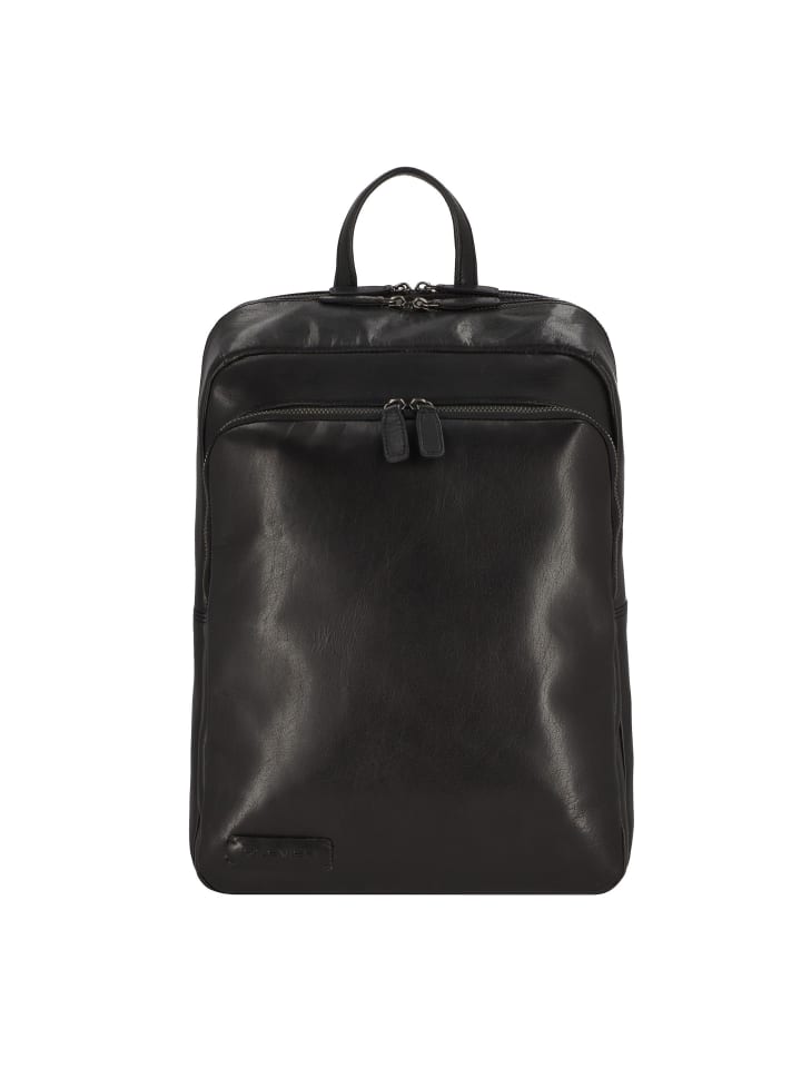 Rock Opal Daypack Leder 43 cm Laptopfach schwarz